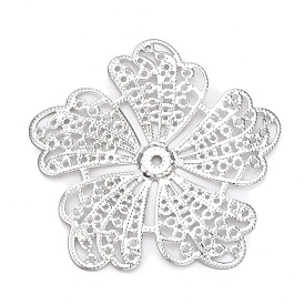 Железные звенья, гравированные металлические украшения, цветок