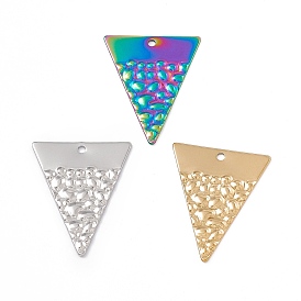 Placage ionique (ip) 304 pendentifs en acier inoxydable, charme triangulaire