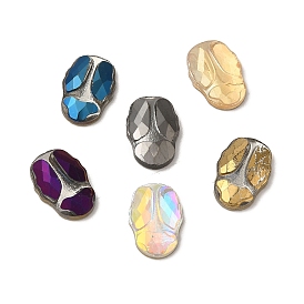 Glass Rhinestone Cabochons, Flat Back & Back Plated, Faceted, Cicada