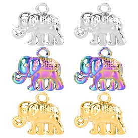 Stainless steel vacuum plating seven-color elephant pendant necklace titanium steel metal jewelry accessories pendant
