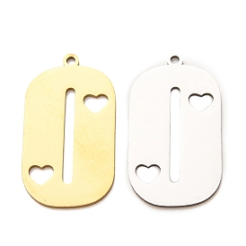 201 colgantes de acero inoxidable, número 0 con dijes de corazón, Corte con laser, separar