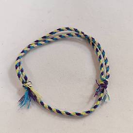 Fabricación de cordones para pulseras de poliéster trenzado.