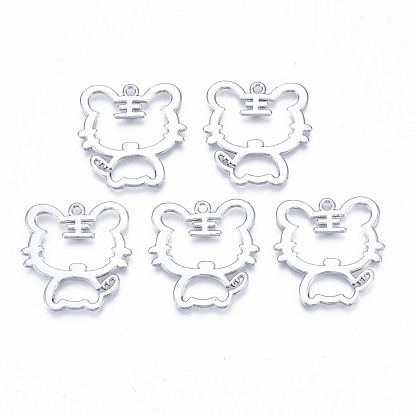 Crémaillère pendentifs en alliage placage, sans cadmium et sans nickel et sans plomb, tigre