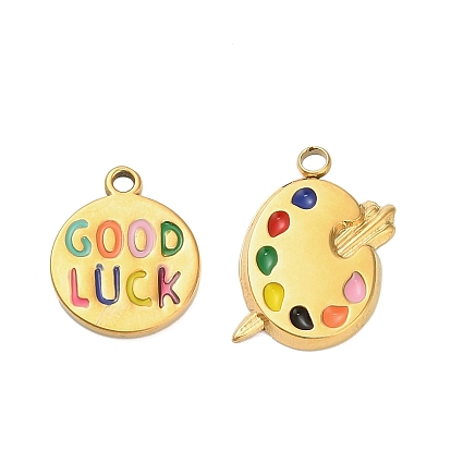 304 подвески из нержавеющей стали, с эмалью, золотые