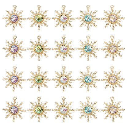 20 шт. 5 цвета подвески из сплава и пластика в виде чешуи рыбы-русалки и дракона, золотой свет, солнце