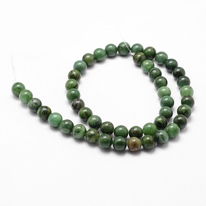 African brins jade perles naturelles, ronde
