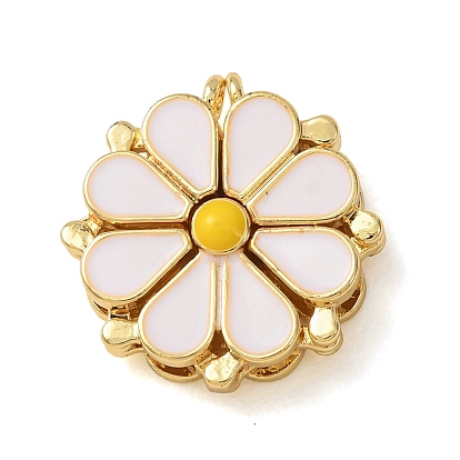 Colgantes de esmalte de bronce, encantos de la flor, con imán