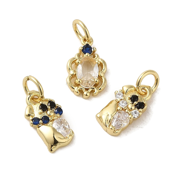 Латунные микропаве прозрачные подвески с фианитом, без кадмия, без никеля и без свинца
