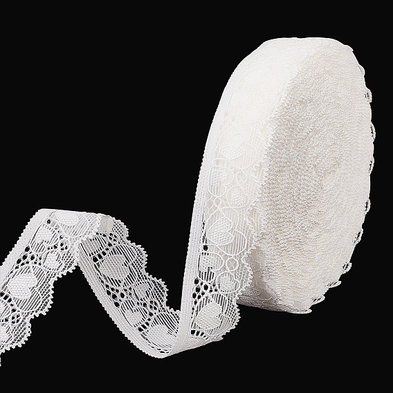 20 ярдов нейлоновой эластичной отделки в форме сердца кружевом, волнистая кружевная лента с одним краем, плоский