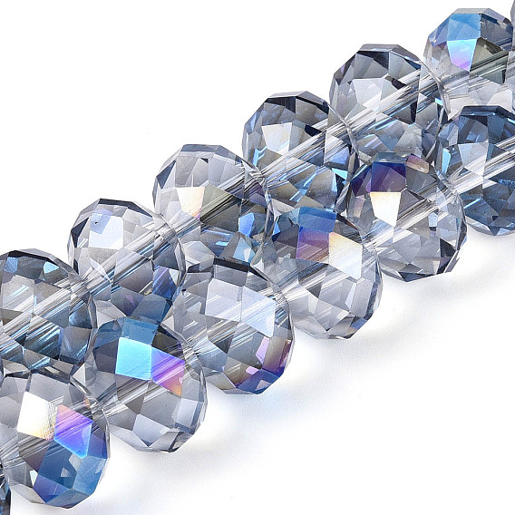 Прозрачные стеклянные бусины-рондели, граненые