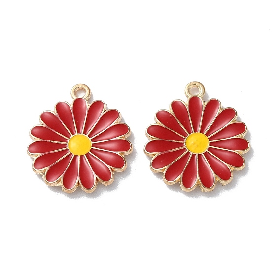 Подвески из эмали и сплава, без свинца и без кадмия, цветочный шарм