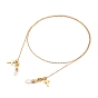 Eyeglasses Chains, Neck Strap for Eyeglasses, with Brass Cable Chains & Cross Charms, 304 Stainless Steel Lobster Claw Clasps and Rubber Loop Ends