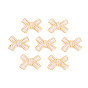 Rack Plating Brass Enamel Pendants, with ABS Plastic Imitation Pearl Beads, Nickel Free, Real 18K Gold Plated, Bowknot