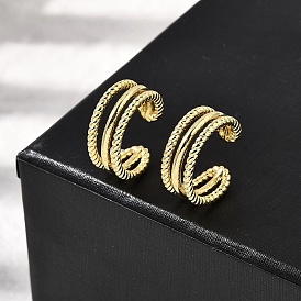 Тройные серьги-каффы в форме буквы С из латуни, без кадмия и без свинца, долговечный, стойки покрытие