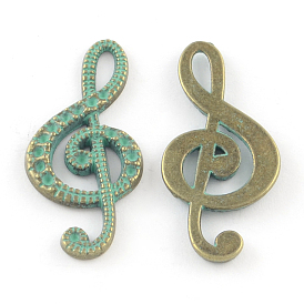 Zinc Alloy Treble Clef Pendants Rhinestone Settings, Cadmium Free & Lead Free, Fit for 1mm rhinestone, 32x15x2mm, Hole: 2mm