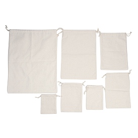 Прямоугольные холщовые упаковочные пакеты, пустые сумки с завязками