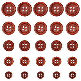 300 шт 5 стиль 4 деревянные пуговицы с отверстиями, плоско-круглые