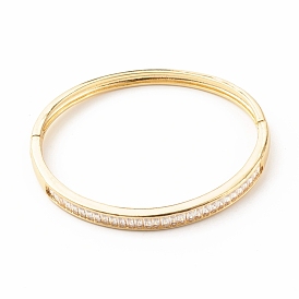Clear Cubic Zirconia Hinged Bangle, Brass Jewelry for Women, Cadmium Free & Lead Free