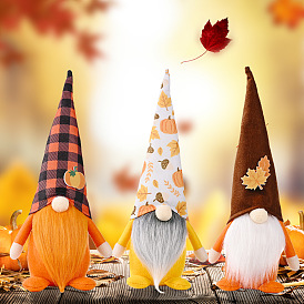 Autumn harvest pumpkin maple leaf faceless standing doll decoration shopping mall home thanksgiving decoration