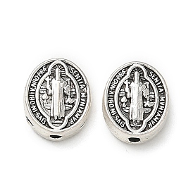 Религиозные сплавные бусины, овальный со святым