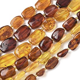 Янтарные шарики нити, самородки, с бисером