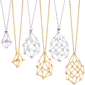 2 наборы 2 цвета 304 цепочка из кубовидных звеньев нержавеющей стали макраме-мешок пустой держатель для камней изготовление ожерелий