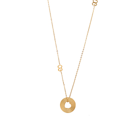 304 подвесные из нержавеющей стали ожерелья, плоско-круглые с сердцем, ионное покрытие (ip)