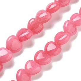 Natural Rhodonite Beads Strands, Dyed, Heart