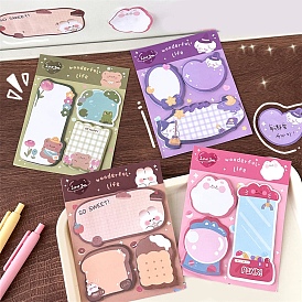 Cute Memo Pad Sticky Notes, Sticker Tabs, for Office School Reading