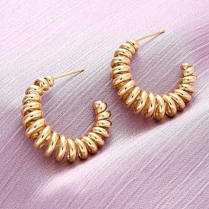 Латунные спиральные серьги-гвоздики в форме буквы С, без свинца и без кадмия, долговечный, стойки покрытие