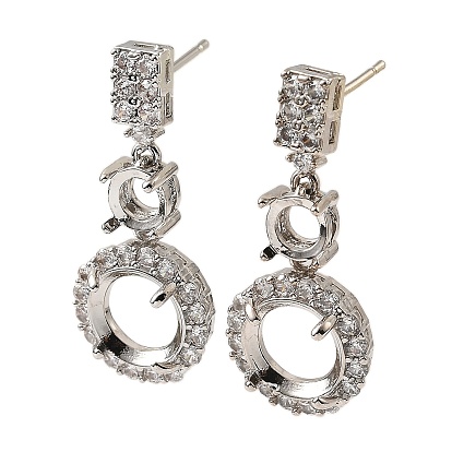 Стойка покрытие латунь с кубическим цирконием серьги-гвоздики находка, без свинца и без кадмия