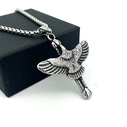 Винтажный хип-хоп 304 Подвеска в виде орла из нержавеющей стали для мужчин и женщин, не тускнеет