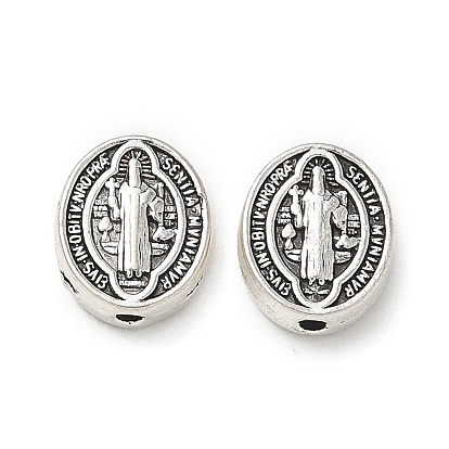 Религиозные сплавные бусины, овальный со святым