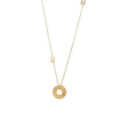 304 подвесные из нержавеющей стали ожерелья, плоско-круглые с сердцем, ионное покрытие (ip)