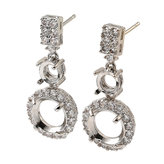 Стойка покрытие латунь с кубическим цирконием серьги-гвоздики находка, без свинца и без кадмия