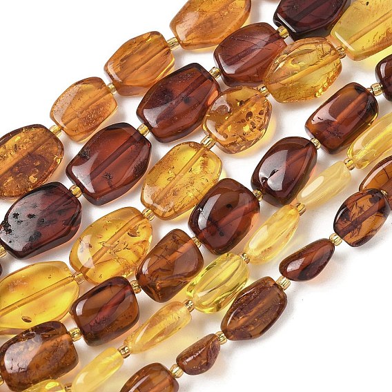 Янтарные шарики нити, самородки, с бисером