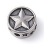 316 chirurgische Edelstahlperlen, flach rund mit Stern