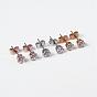 304 Stainless Steel Stud Earrings, with Cubic Zirconia, 16mm, Pin: 0.8mm