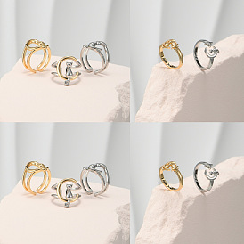 Модные регулируемые открытые манжеты из сплава для женщин, форма кошки