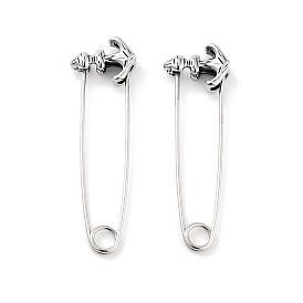 Anchor 316 Surgical Stainless Steel Safety Pin Hoop Earrings for Women
