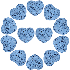 24 шт. Невощеные бусины из натурального вулканического камня., для парфюмерных шариков эфирного масла, ароматерапевтические бусы, окрашенные, сердце, без отверстия 