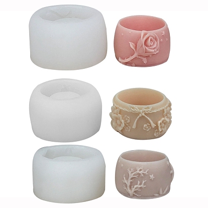 Flower/Tree Food Grade Silicone Flower Pot Storage Molds, Resin Casting Molds, Clay Craft Mold Tools
