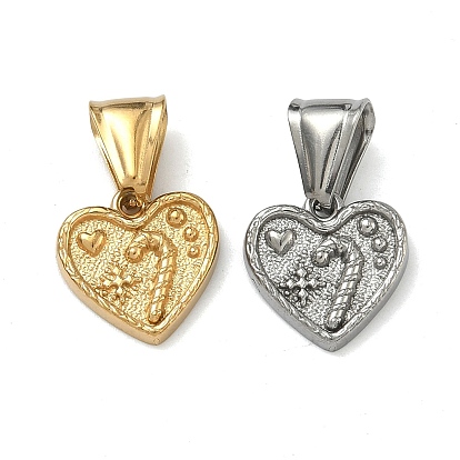 304 подвески из нержавеющей стали, Сердце с подвеской в виде леденца и снежинки.