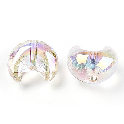UV Plating Transparent Acrylic Beads, Moon