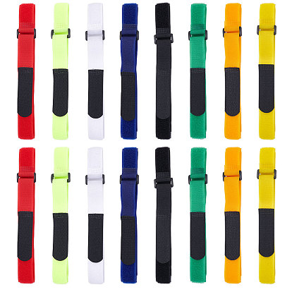 SUPERFINDING 16Pcs 8 Color Reusable Nylon Cable Ties, Hook and Loop Cord Organizer Wire Ties, for Phones Electronics Computer PC Wire Wrap Management