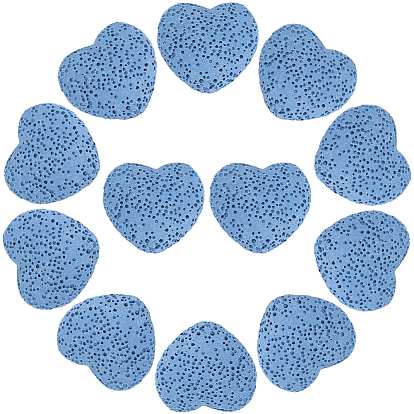 24 шт. Невощеные бусины из натурального вулканического камня., для парфюмерных шариков эфирного масла, ароматерапевтические бусы, окрашенные, сердце, без отверстия 