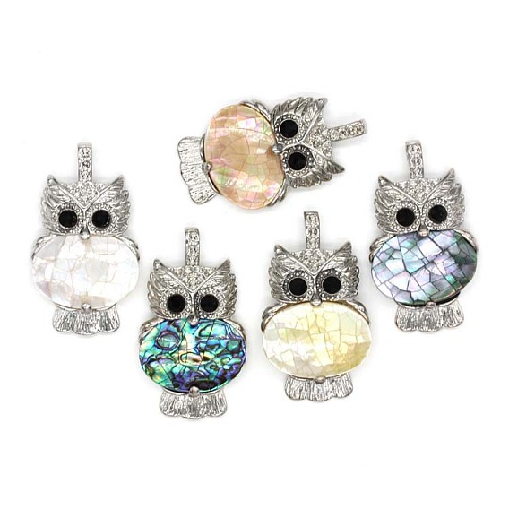 Natural Shell Pendants, Owl