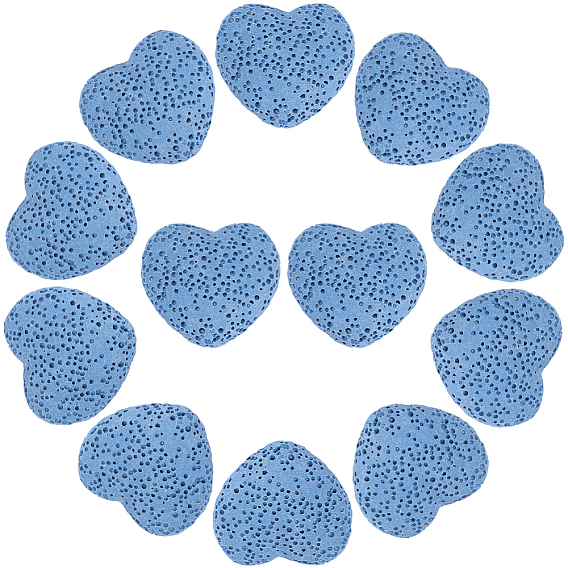 24 шт. Невощеные бусины из натурального вулканического камня., для парфюмерных шариков эфирного масла, ароматерапевтические бусы, окрашенные, сердце, без отверстия 