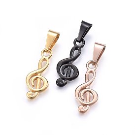 304 Stainless Steel Pendants, Musical Note