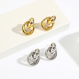 Minimalist Heart-shaped Earrings with Glossy Love Pendant, Thick Hoops, High-end Fashion Retro Versatile Ear Jewelry.